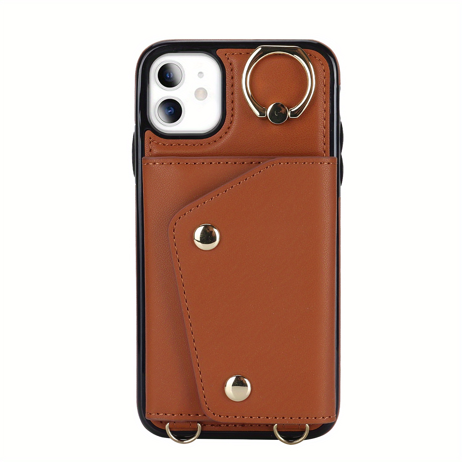  Luxury Crossbody Lanyard Card Holder Wallet Leather case for  iPhone 13 11 pro 12 pro max 14 14pro x xr xs 7 8plus Phone Bag,Auburn,for  iPhone 14 : Cell Phones & Accessories