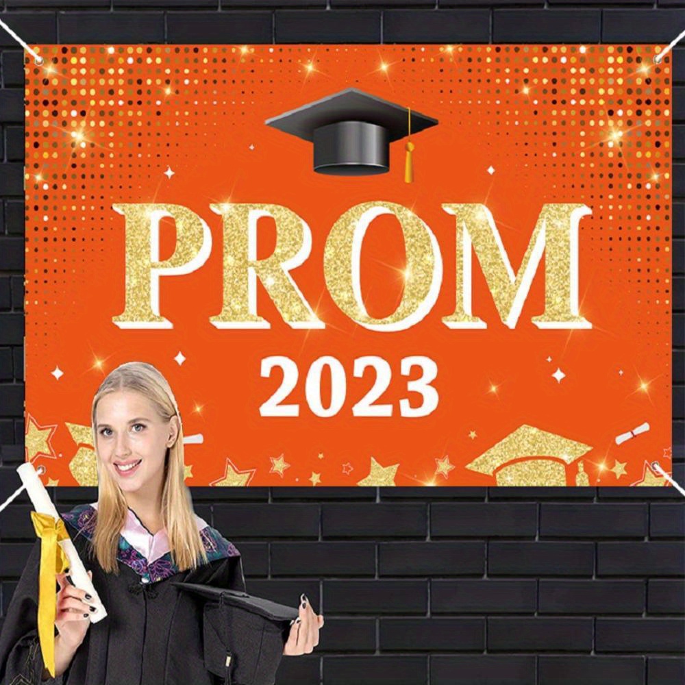 Grad Backdrop Class 2023 Graduation Gold Glitter - Temu Norway