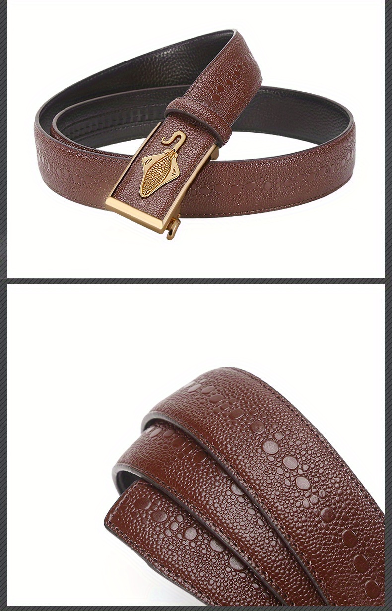 New Men's Pearl Crocodile Pattern Leather Belt Fashion Cool