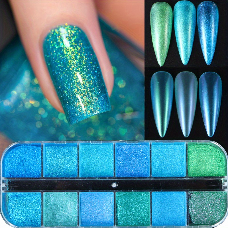 SHINE #12- Electric Blue - 100% Pigment Chrome- Mirror Nail Powder – Shine  And Design