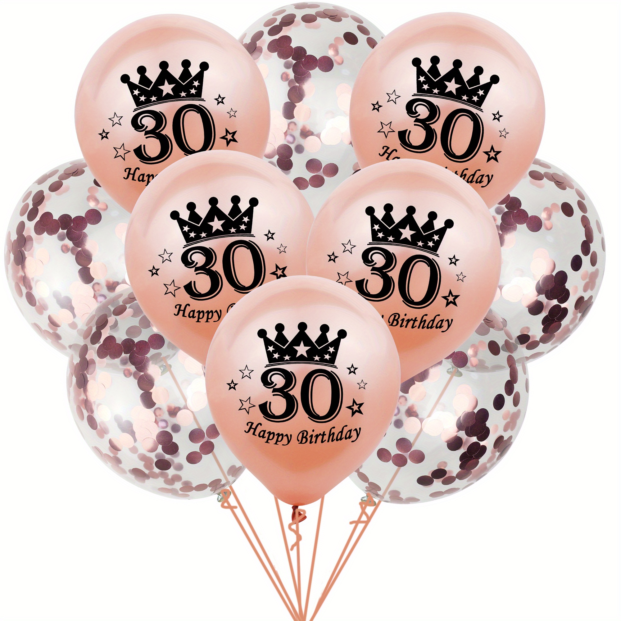 Globos para cumpleaños número 30 -  30th birthday decorations, Rose gold  party supplies, 30th birthday balloons