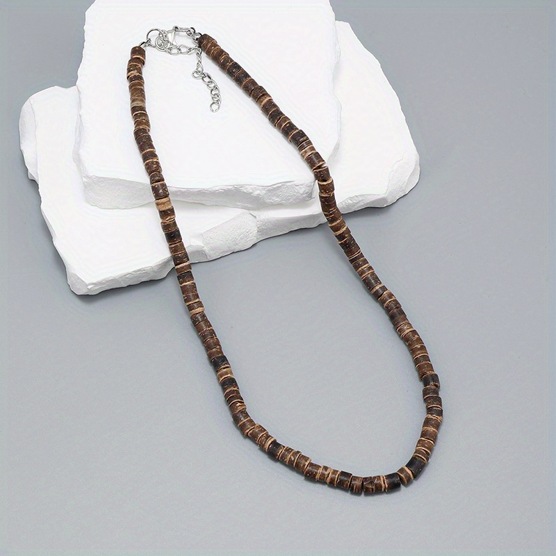 Coconut Shell Turquoise Necklace, Boho Style for Men & Women