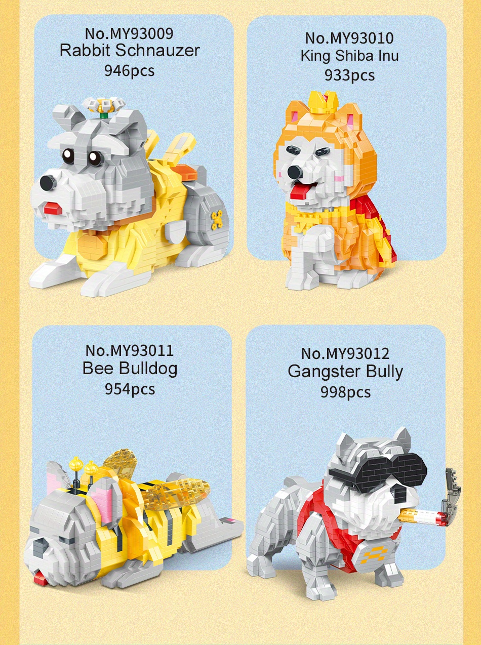 PZX Schnauzer bassotto Husky Collie Sheepdog Corgi Teddy Dog Puppy Pet  Animal 3D Mini Diamond Blocks mattoni Building Toy No box - AliExpress