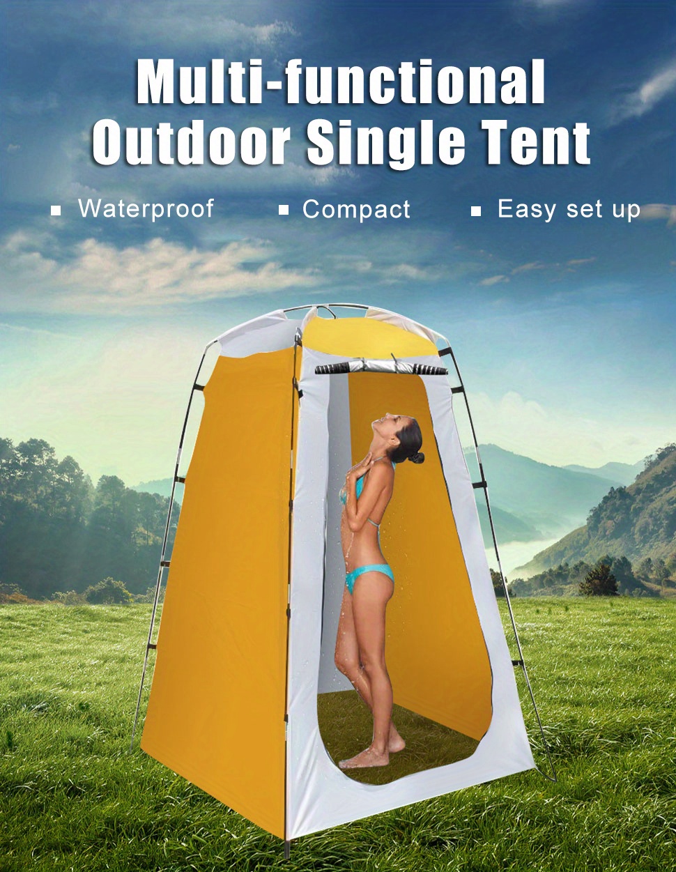 Imperméable Camping en Plein Air Douche Tente de Bain Plage Vestiaire  Anti-UV Camping en Plein Air Douche Tente de Bain Portant Convient aux  Particuliers, Voitures (Color : H) : : Sports et
