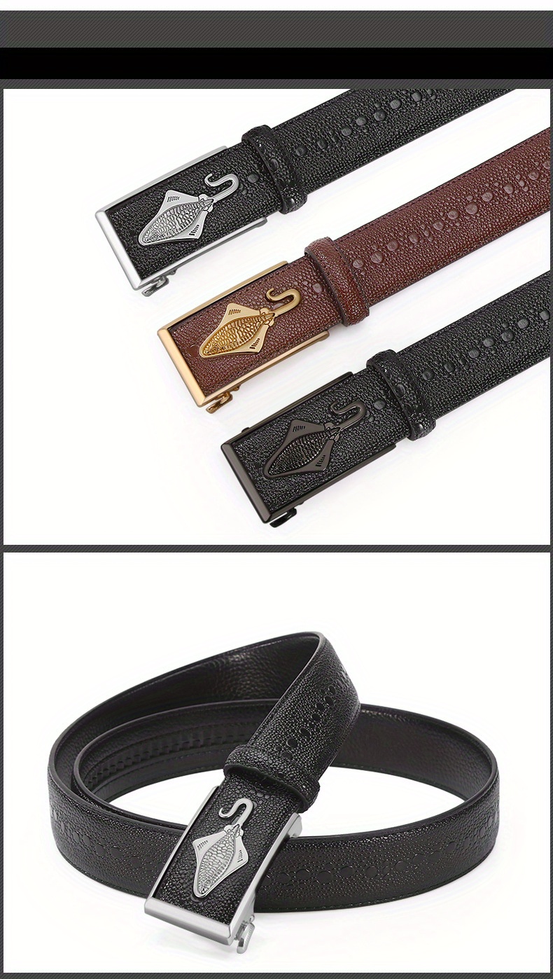 New Men's Pearl Crocodile Pattern Leather Belt Fashion Cool