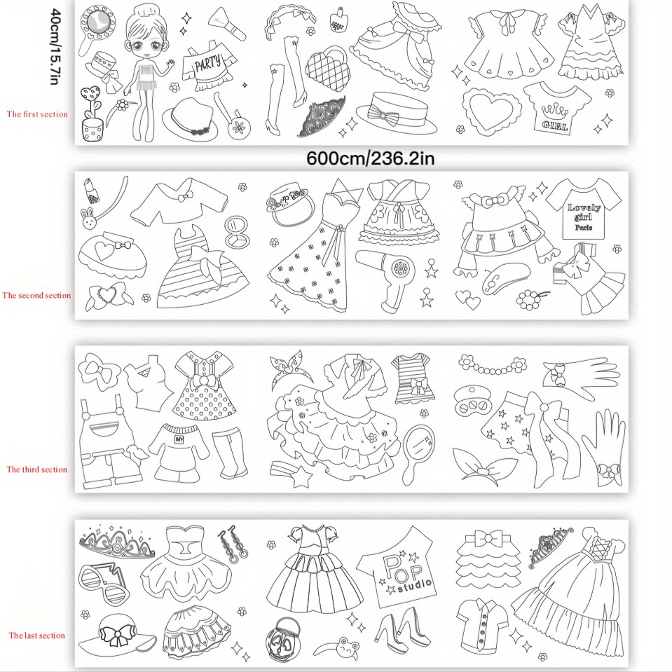 Rotolo da Colorare per Bambini 30 * 300cm Rotolo di Carta da Disegno  Divertenti Arte Doodle Parete Adesivi da Colorare Giocattoli di Pittura  Educativi Precoci per Ragazzi Ragazze – Giochi e Prodotti