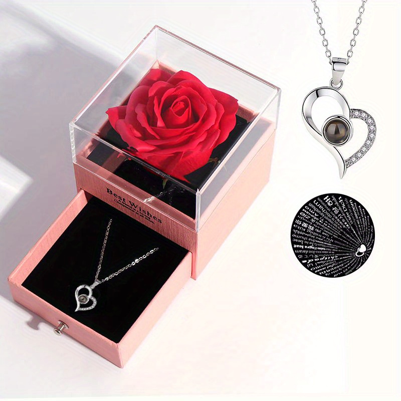 I Love You Heart Rose caja de regalo para mujeres, regalos de