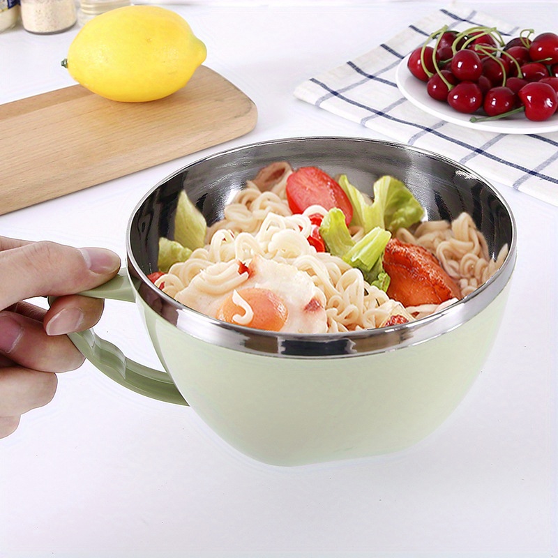 Stainless Steel Bowl, Household Heat Insulation Instant Noodle Bowl, Reusable  Salad Bowl, Washable Soup Bowl, Multifunctional Bowl With Lid, Kitchen  Supplies, Kitchen Stuff, Tableware - Temu