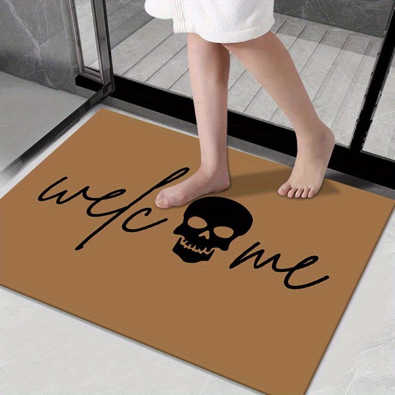 Dirt Resistant Welcome Doormat, Halloween Themed Horror Low Pile