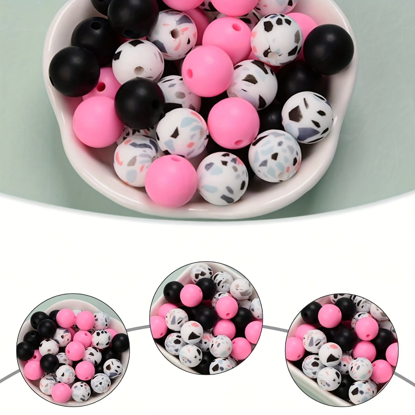 Silicone Beads Kit Keychain Making Animal Pattern Colorful - Temu