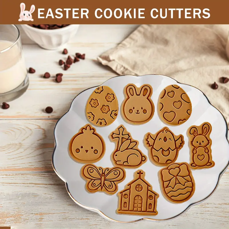 Easter Cookie Cutters Bunny Cookie Cutter 3d Embossing Mold - Temu