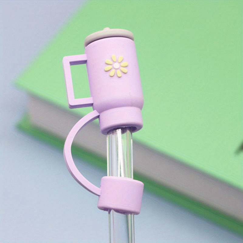 Straw Cover Silicone Straw Covers Cap for Tumblers Reusable Straws Cute  Straw Tips Cover (Pink straw cover/9pcs)