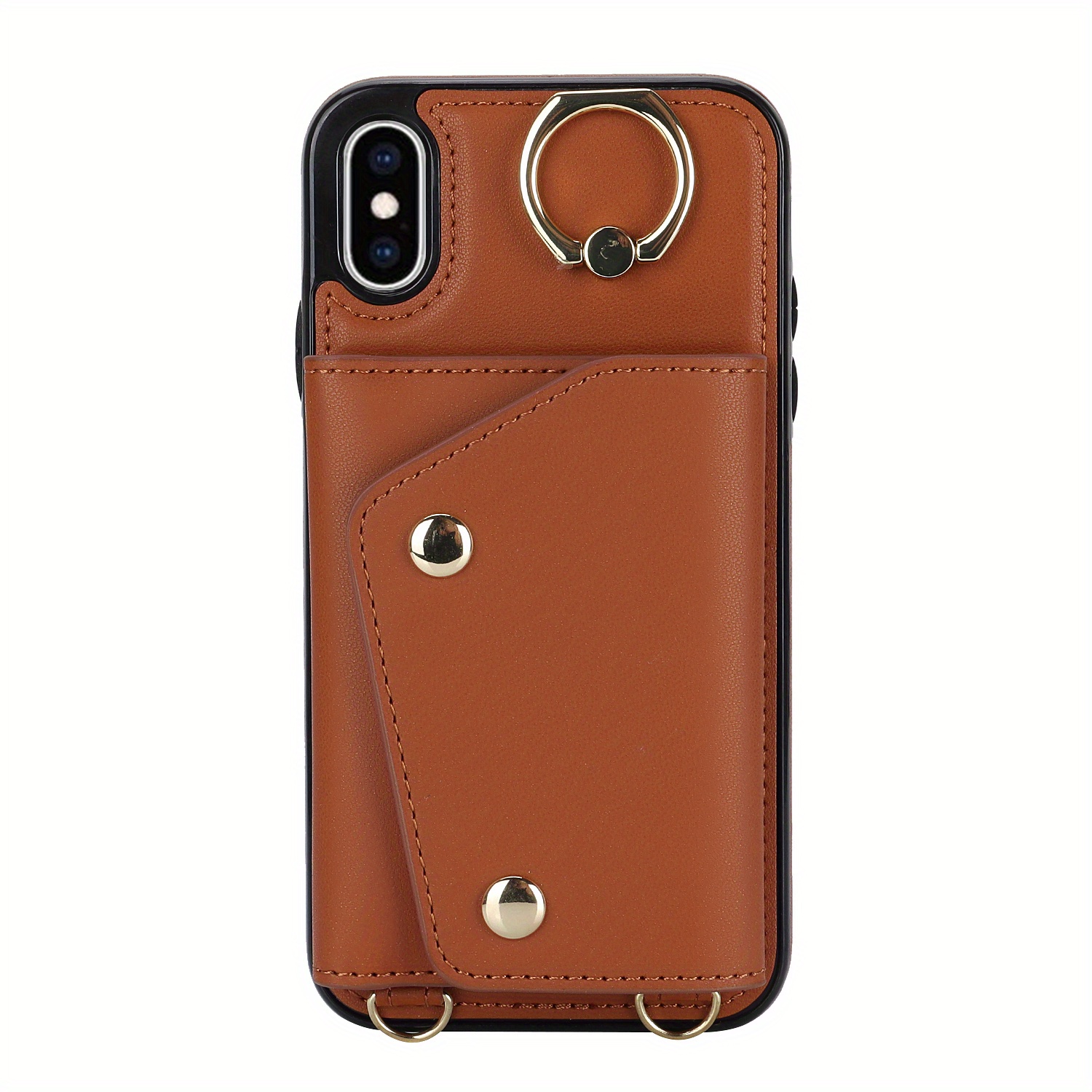 For iPhone 15 14 13 12 11 Pro Max XS 8 Leather Wallet Crossbody Strap Stand  Case