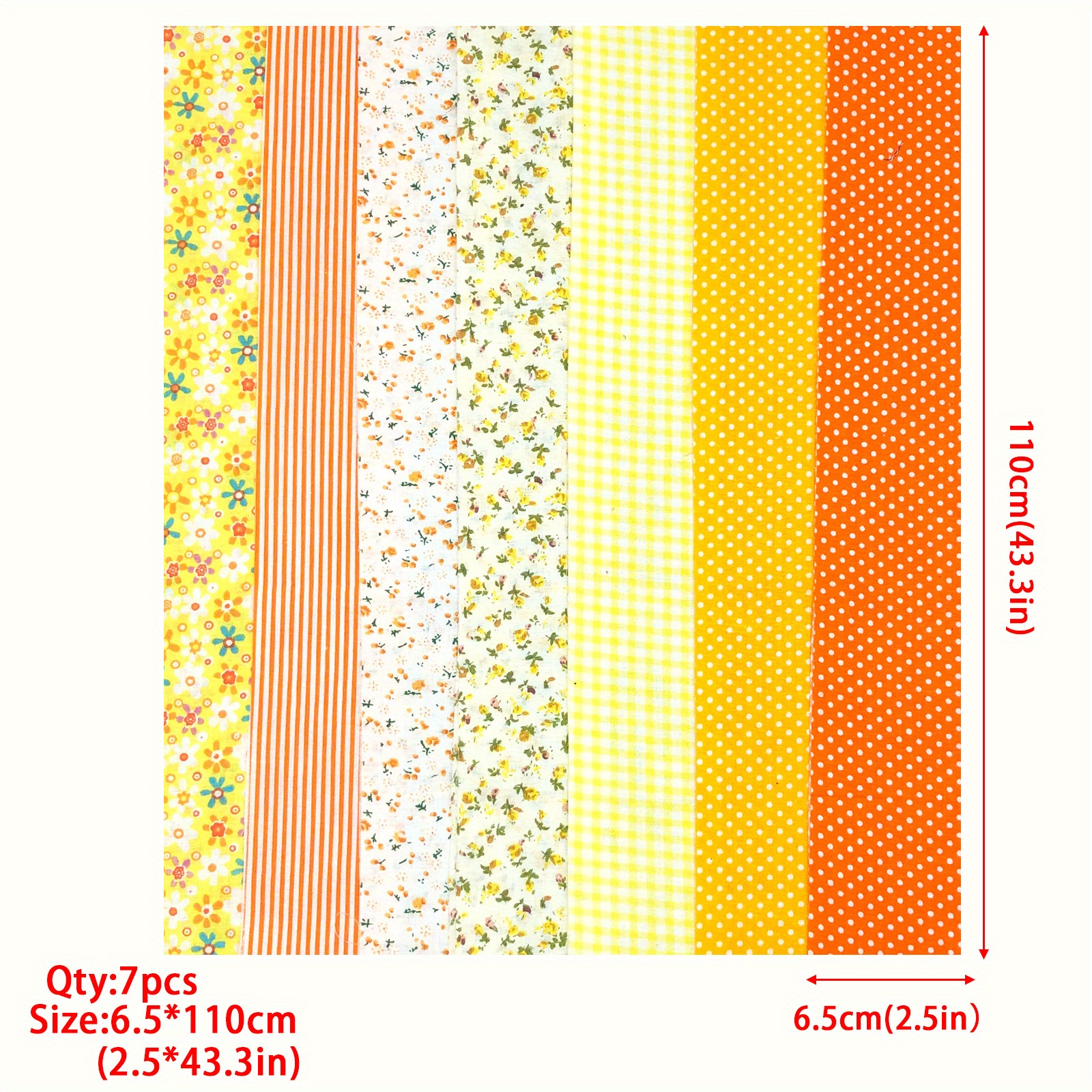 7pcs 6 35 109 Fabric Strips Roll Collection Jelly Fabric Bundles