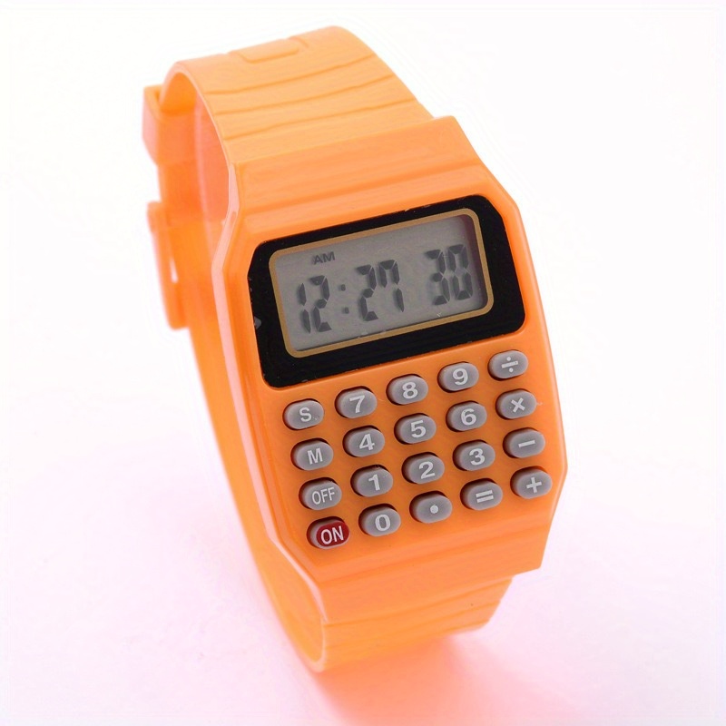 Kids Calculator Watch LCD Clock Unisex Silicone Date Time Electronic Wrist Watch