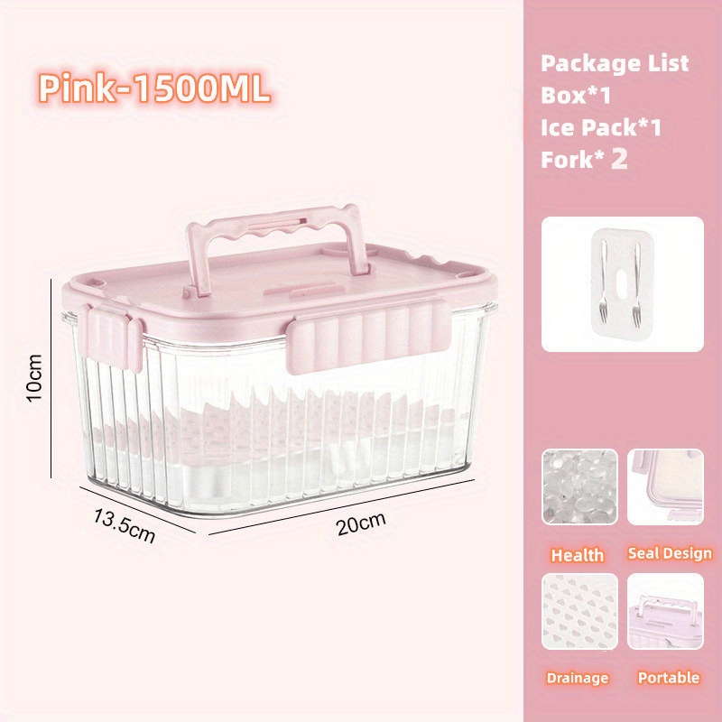 2pcs Fruit Box With Fork Outdoor Camping Storage Box