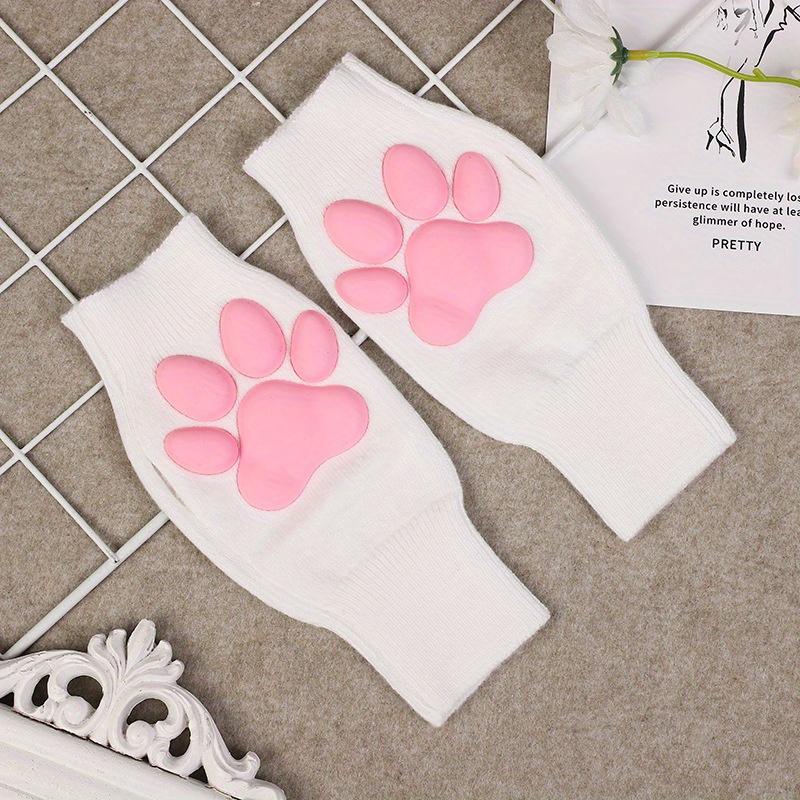 3d cat paw gloves cute cat plush fingerless gloves for women thermal cat claw gloves for parties holidays girlfriend