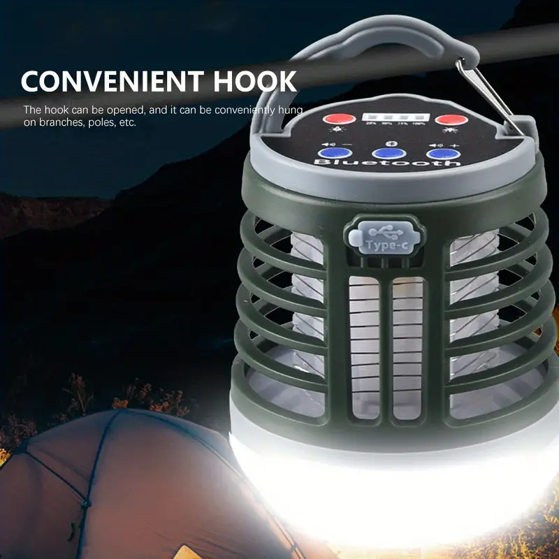 rechargeable mosquito killer-1pc rechargeable mosquito killer camping lantern with waterproof hook ideal for outdoor activities like camping hiking running repairing and fishing details 3