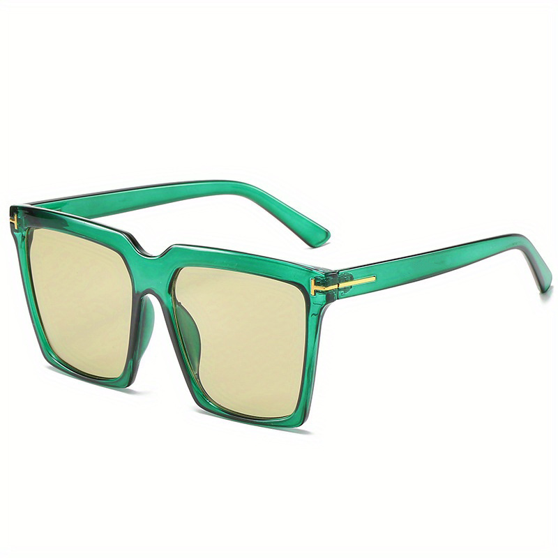 Square Frame Sunglasses Ombre Lens Glasses Rivet Decor Eyewear