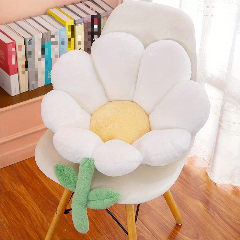 Plush Chair Cushion Warm Non-slip Cushion Home Office Rose Flower