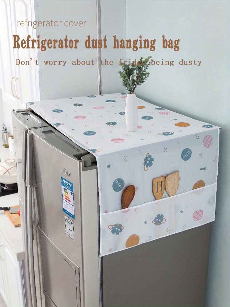 Refrigerator Cover With Storage Bag Refrigerator Dust Cover - Temu