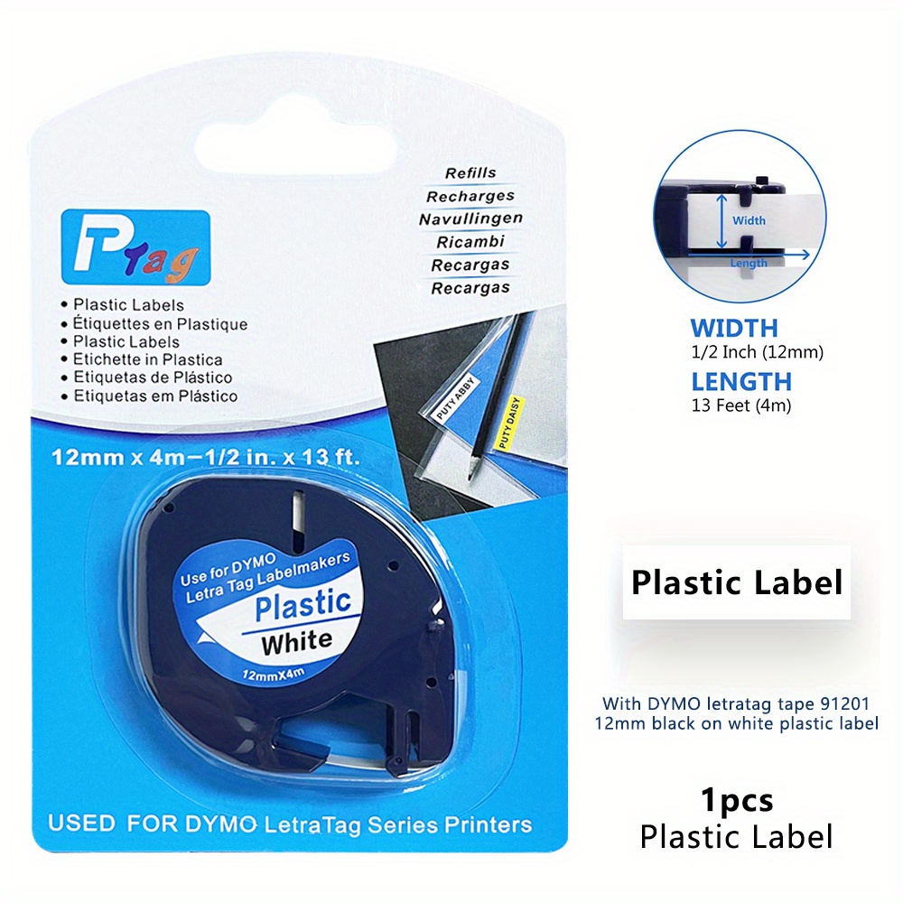 Étiquettes plastique DYMO LetraTag®