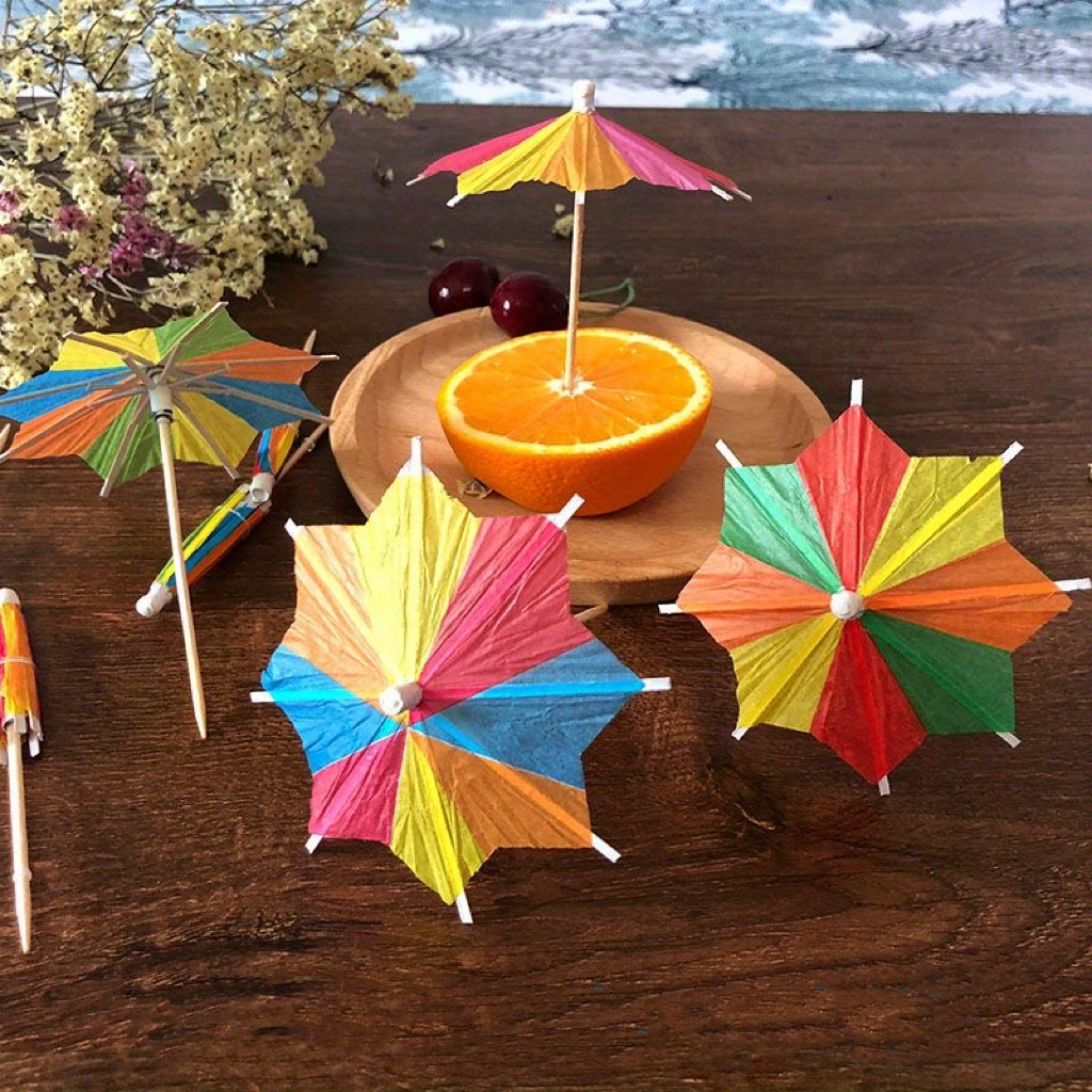 144 Pièces Parapluie Cocktail Parapluie Boisson Picks Papier octogonal en  forme d'étoile