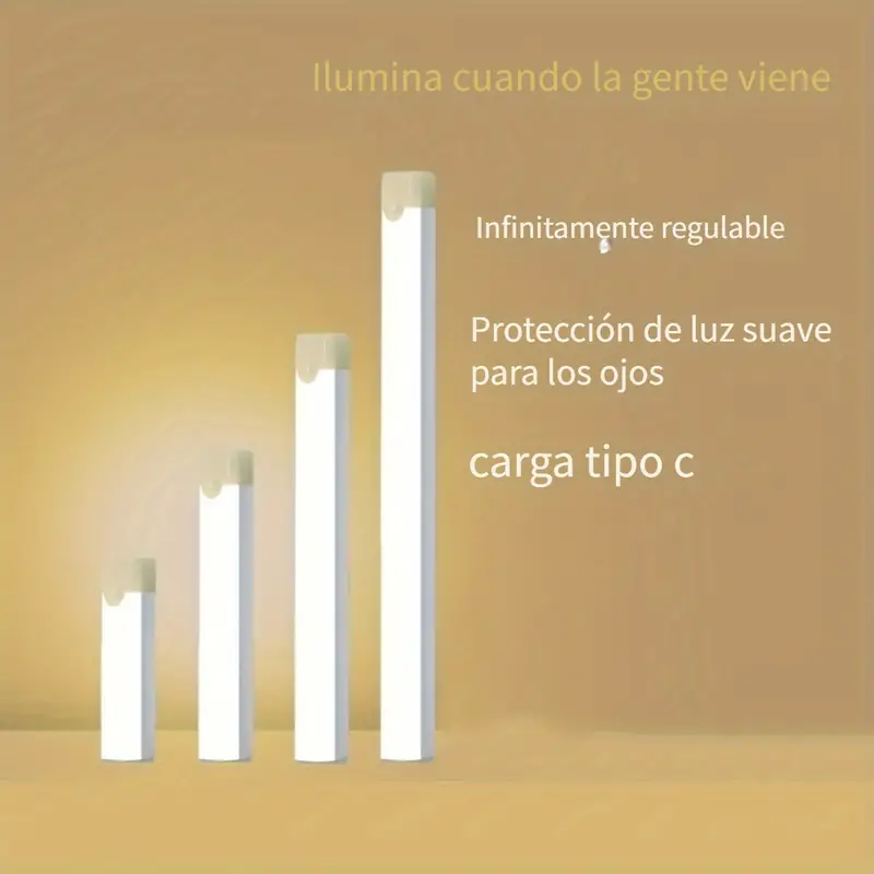 1pc Luz Armario Led Luz Sensor Movimiento Funciona Pilas Luz - Temu