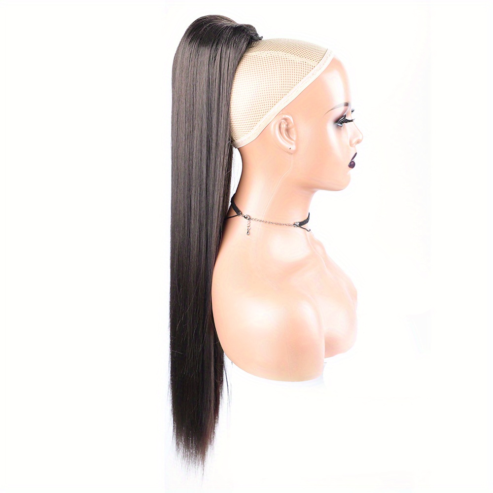 Silky Straight Synthetic Drawstring Ponytail