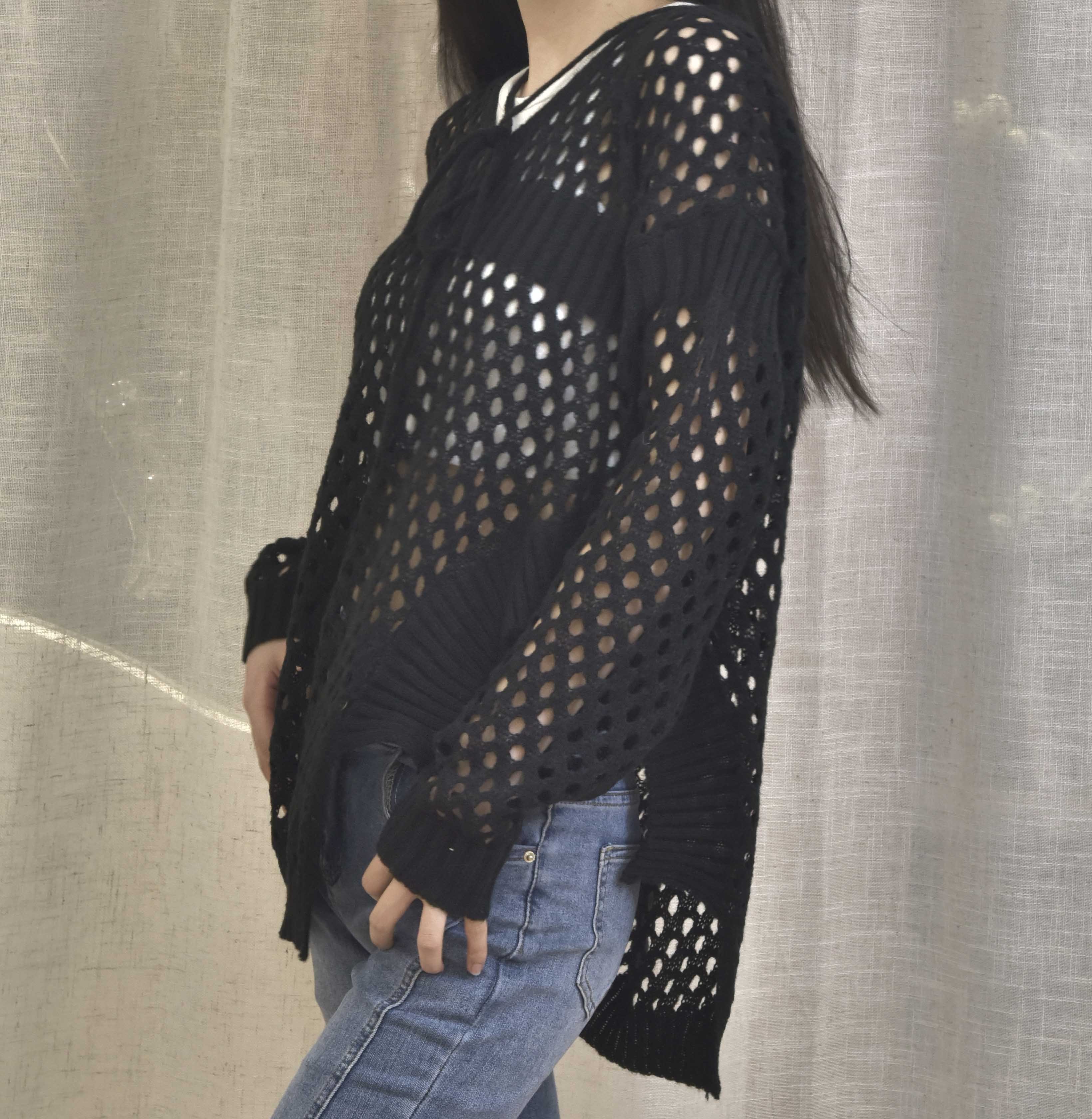 Three dots outlet asymmetrical tunic sweater