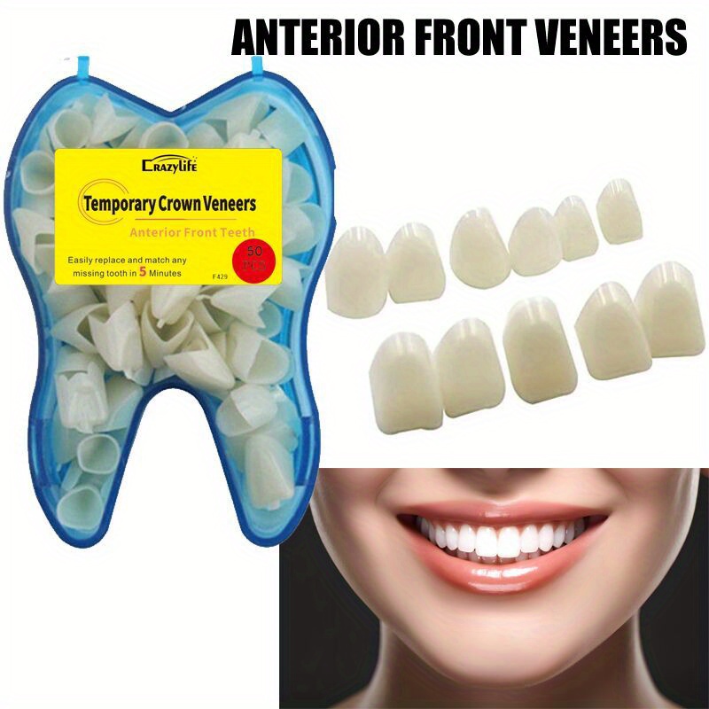 Dental Temporary Tooth Crown Veneers Front Teeth With - Temu