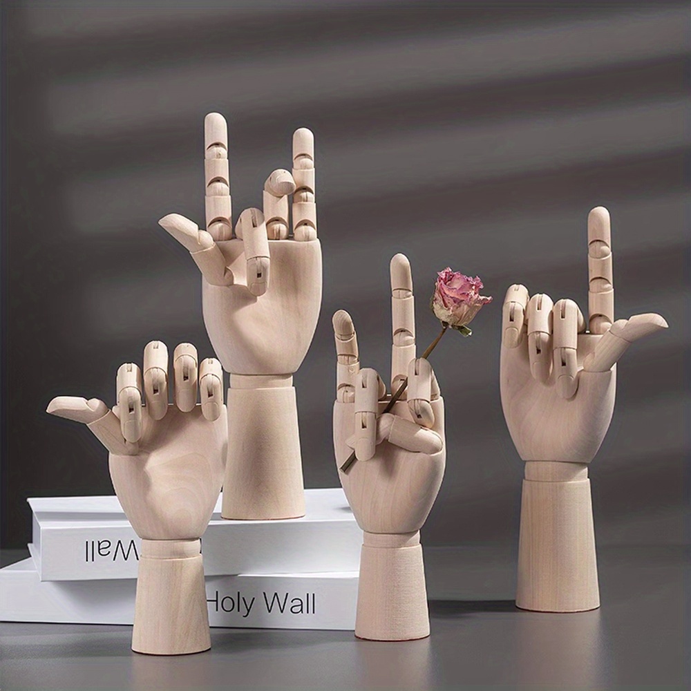 Wooden Mannequin Hand for Nails Flexible Movable Fingers Manikin