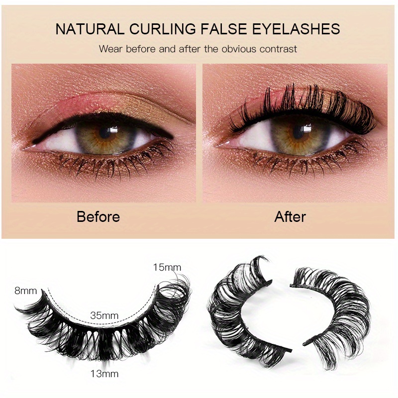 False Eyelashes, Dramatic Curling Volume Lashes, Natural Look Chemical