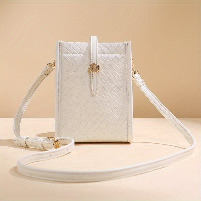 Women's Solid Color Small Square Crossbody Bag, Casual Handbag