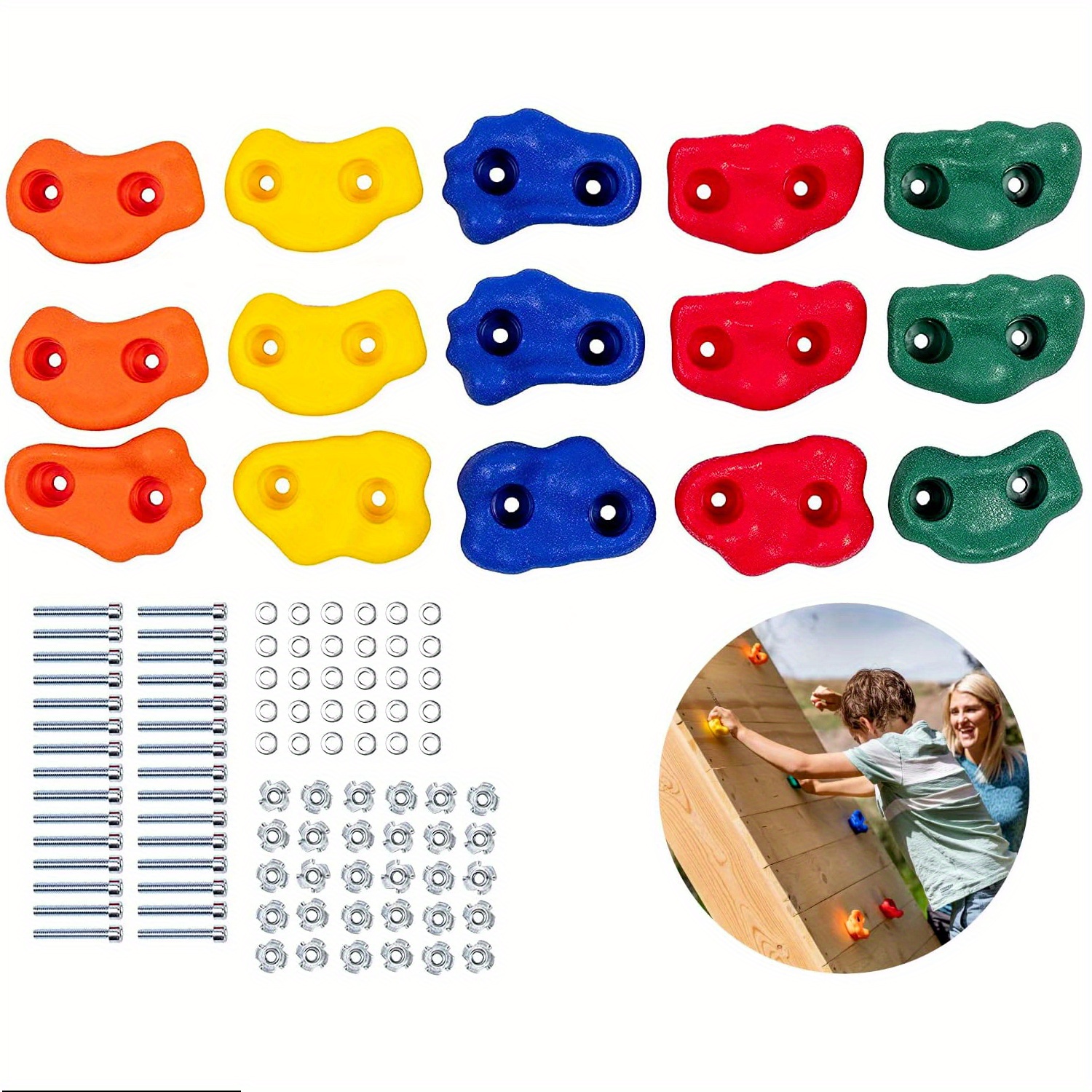 Rock Climbing Holds, Indoor And Outdoor Playground Rock Wall Climbing