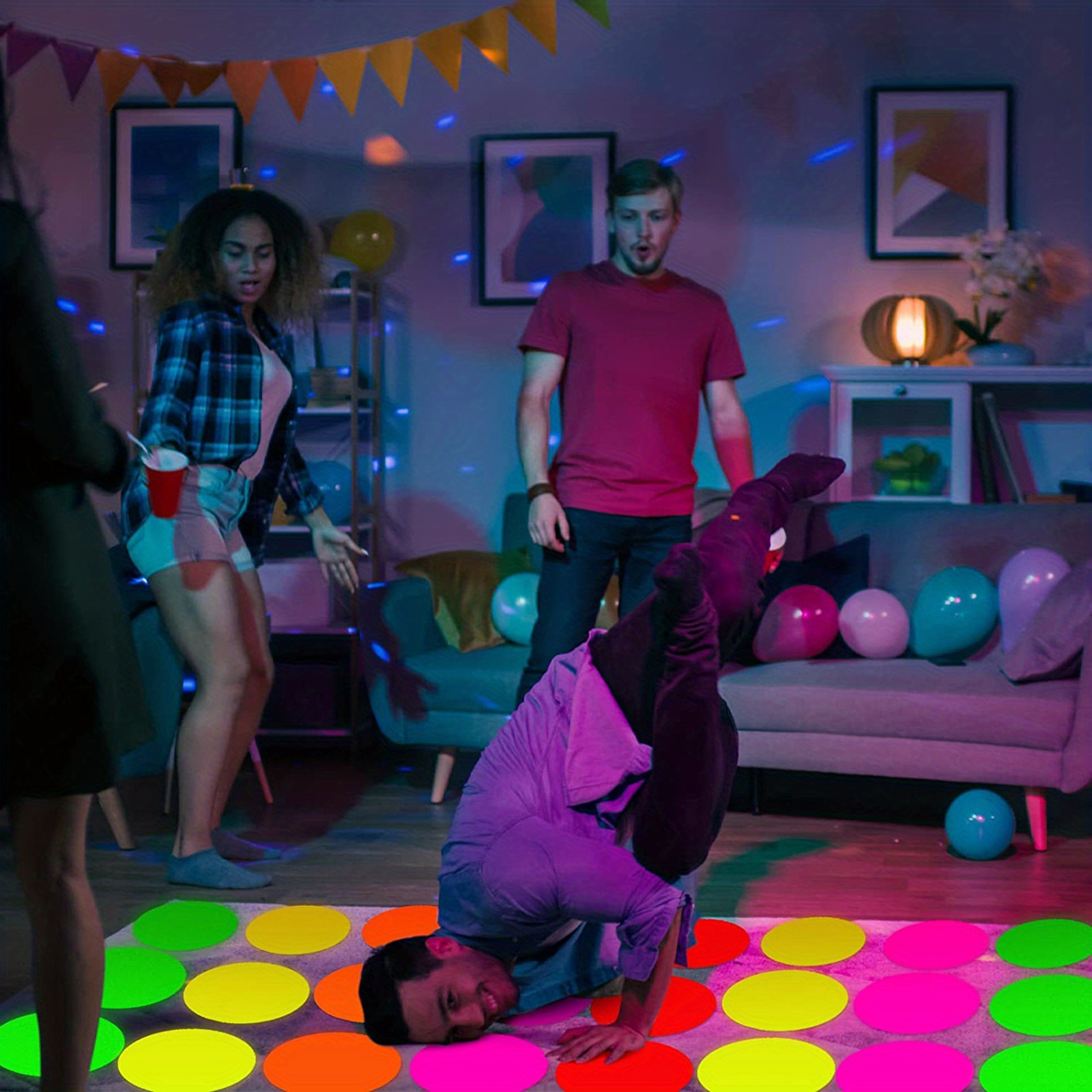 Glow Party Decorations Diy Dance Floor Moves Games Twister - Temu