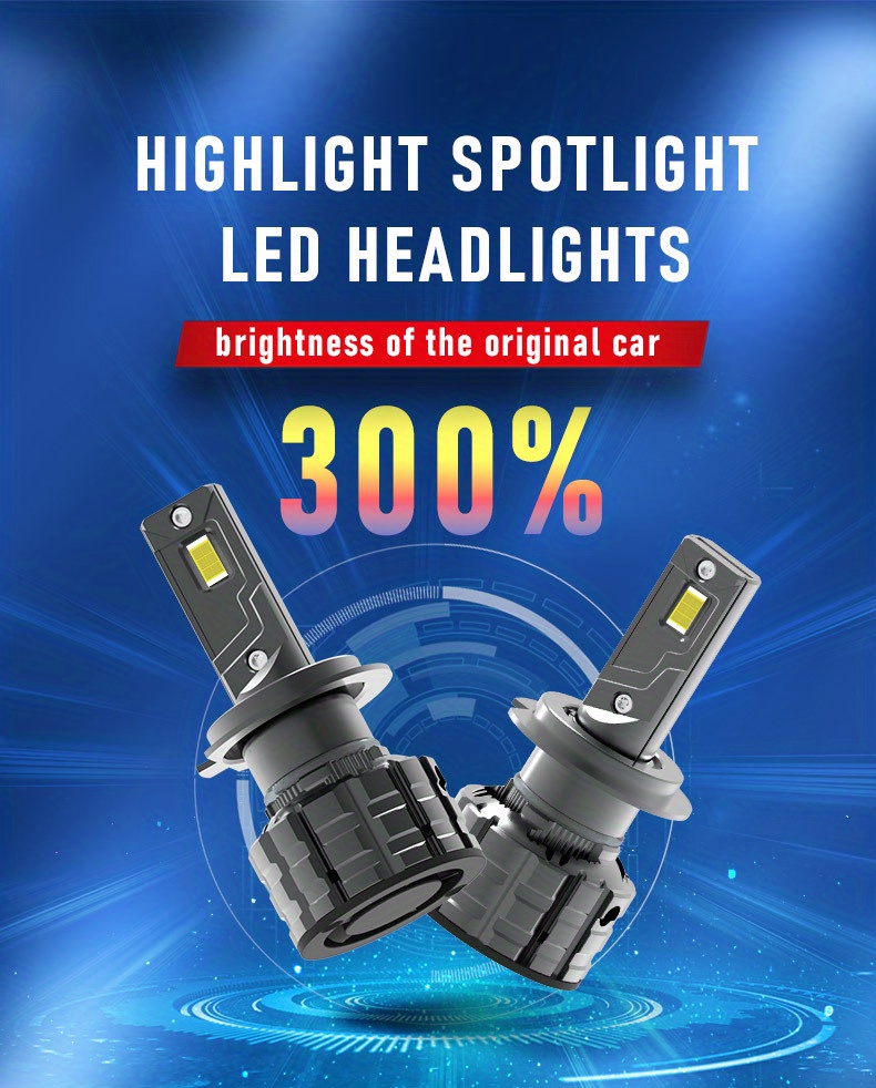 Bombillas LED X6S H7 2024, 28000 lúmenes, 800% bombillas LED H7 súper  brillantes con ventilador Slient mejorado, 6000 K blanco frío, bombilla LED  H7