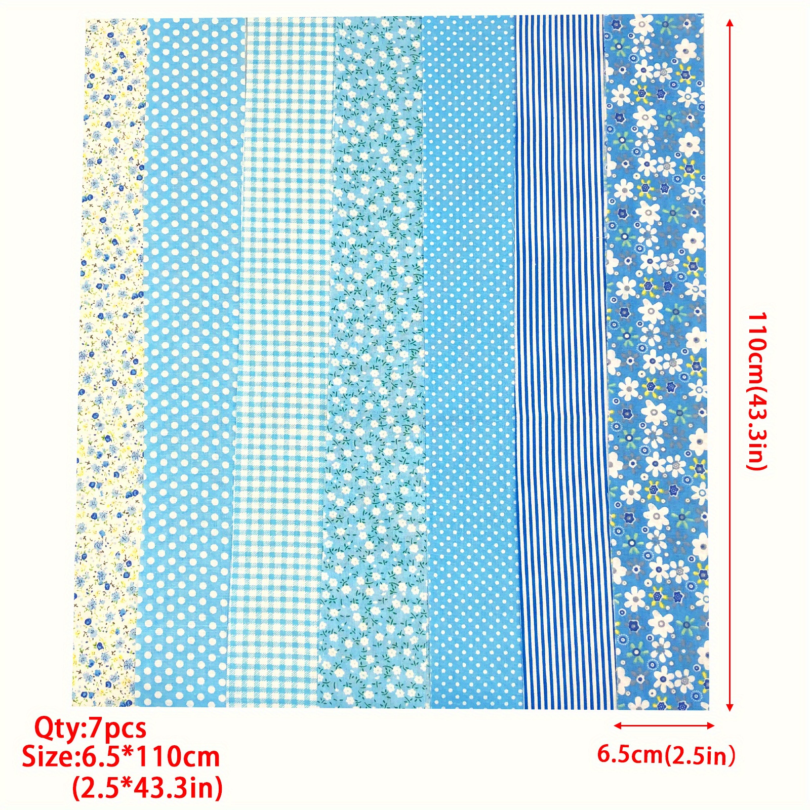 7pcs 6 35 109 Fabric Strips Roll Collection Jelly Fabric Bundles