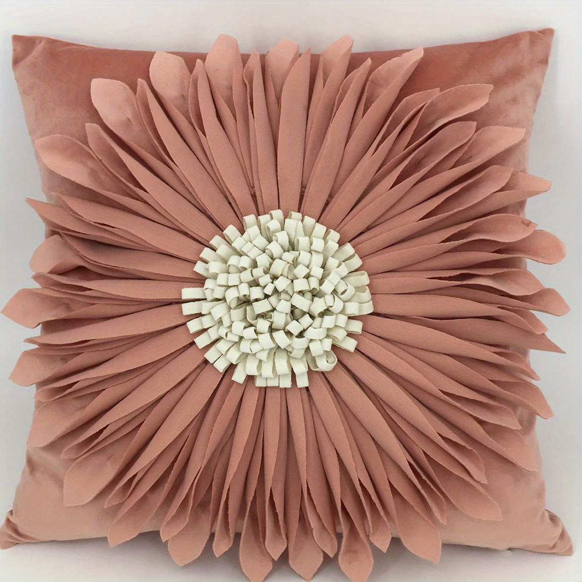 Handmade 3d Flower Velvet Throw Pillow Dutch Velvet Flower - Temu