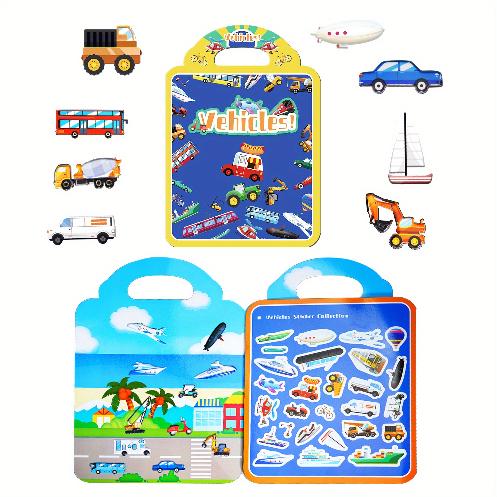 Juego De Juego De Pegatinas Blandas 3d De Navidad, Pegatinas Blandas  Reutilizables, Libro De Pegatinas Para Niños De 2-4 Años Para Suministros  De Fiesta Preescolar Para El Hogar, El Avión, La Clase