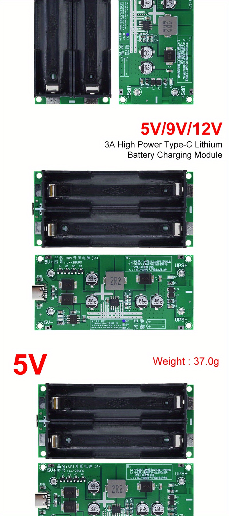 3a Type c 18650 Lithium Battery Charger Module Temu