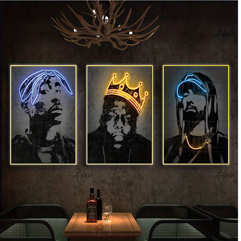 King Neon Art Rapper Wall Mural