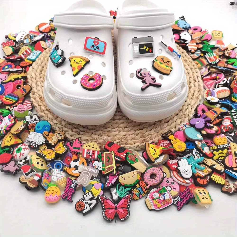 Set/9pcs Colorful Cute Cartoon Hole Shoe Charms Sandals Slipper Decorative Accessories,Temu