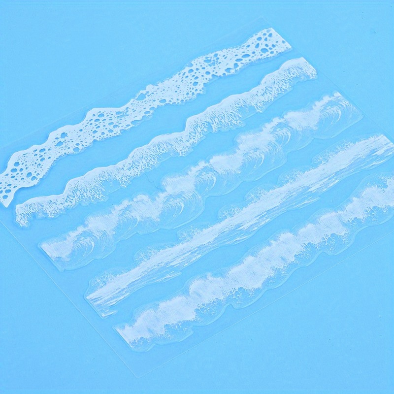 DIYBravo Ocean Waves Resin Stickers - 3 Sheets Transparent PET Filler Decals For Resin Crafts, Jewelry Making, Scrapbooking