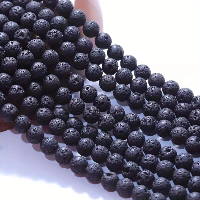 A Strand Natural Black Volcanic Rock, High-quality Loose Beads For Diy  Bracelets Necklaces And Other Decors Jewelry Making Craft Supplies - Temu