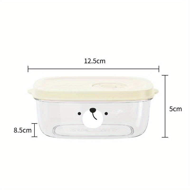 1pc Transparent Plastic Lunch Box, Microwaveable Food Container