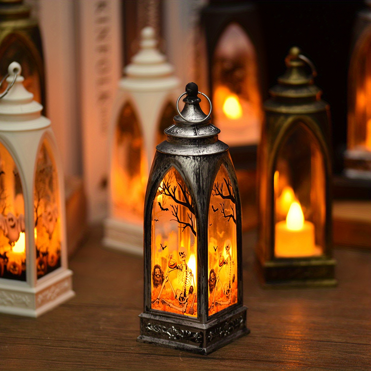 1Pc Ramadan Lantern Decorative Candle Holders,Battery-Powered LED