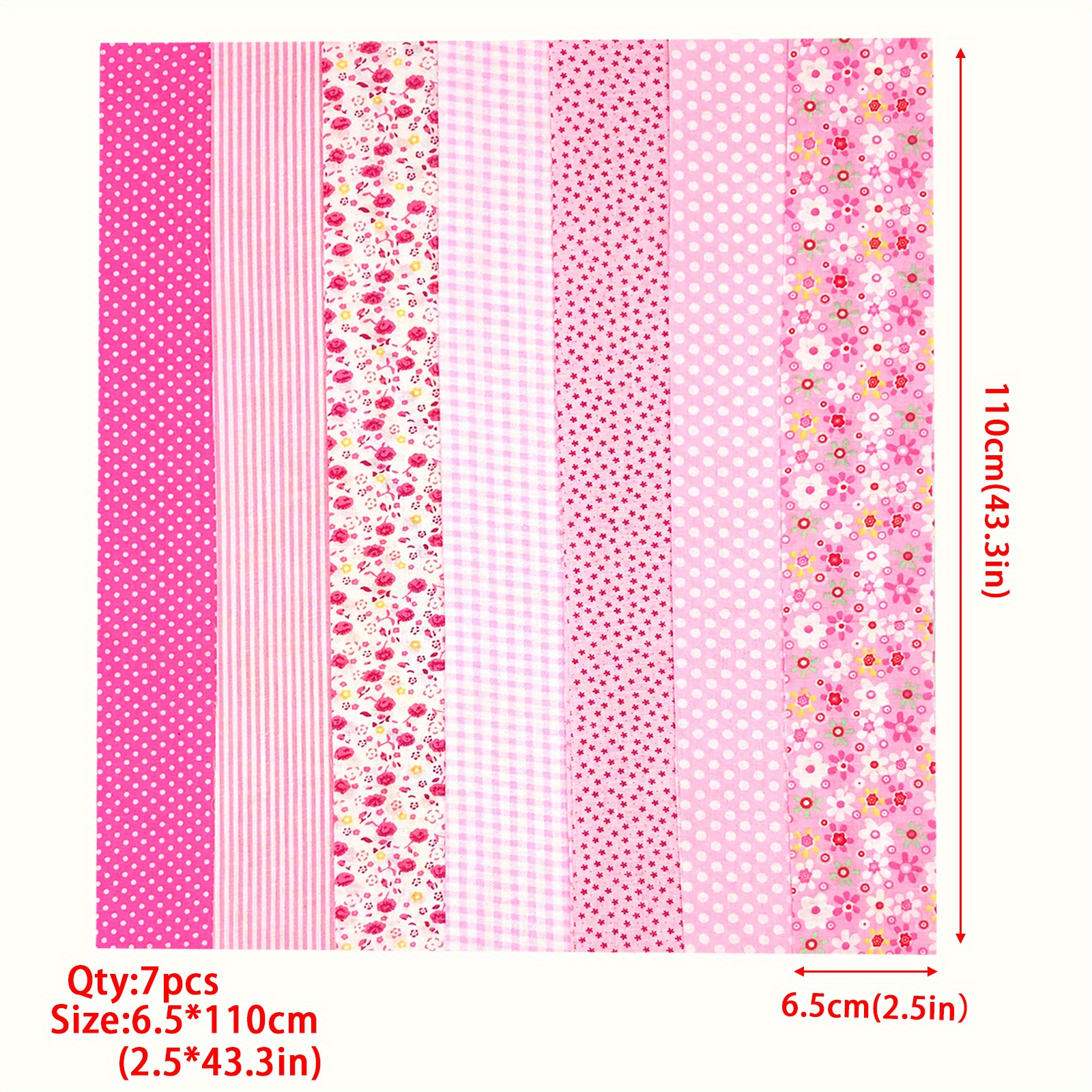 7pcs 6 35 109 Fabric Strips Roll Collection Jelly Fabric Bundles