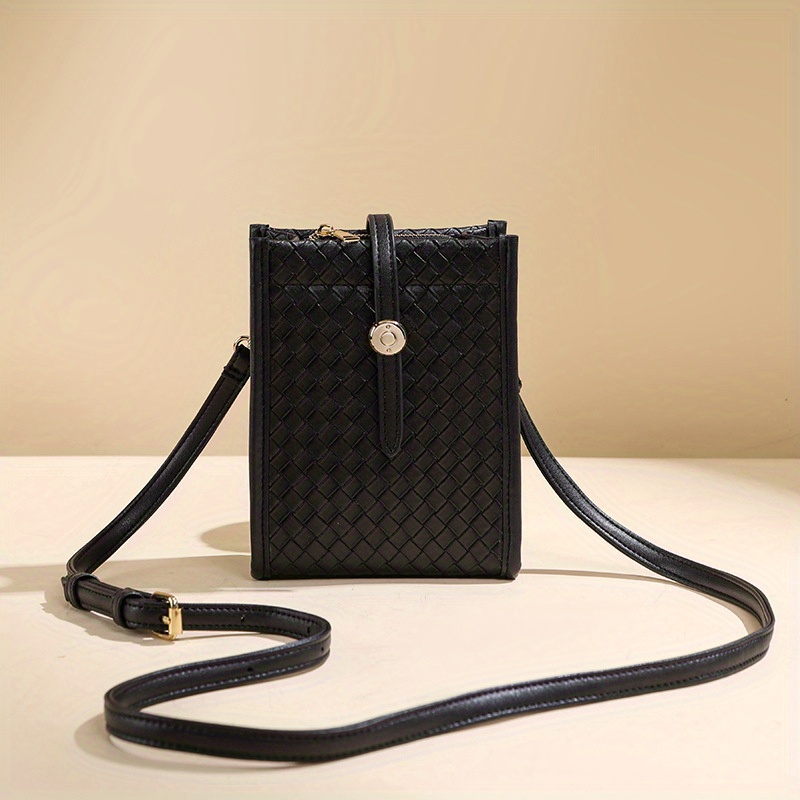 Women's Solid Color Small Square Crossbody Bag, Casual Handbag