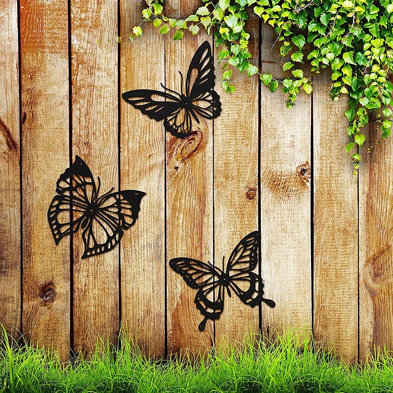 Butterfly Metal Wall Decor Black Dragonfly Hummingbird - Temu